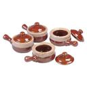 Ceramic Two Tone Brown Onion Soup Bowl with Lid
