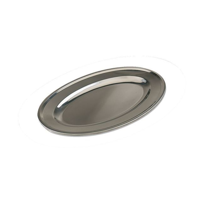 Browne Mirror Finish 18/0 Stainless Steel Oval Platter, 17.6 X 11.5 In