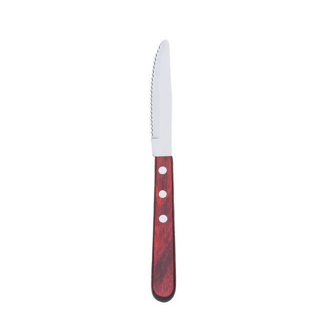 Stainless Steel Rounded Blade Pakkawood Handle Steak Knife