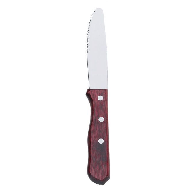 Browne Stainless Steel Rounded Blade Pakkawood Handle Steak Knife, 10 In -- 12 Per Case