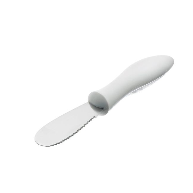 Serrated Butter Spreader with White Handle