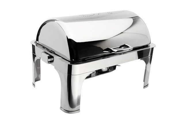 Browne Harmony Stainless Steel Rectangular Chafer With Roll Top Cover, 9 Qt Capacity