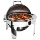 Harmony Stainless Steel Round Chafer with Roll Top Cover
