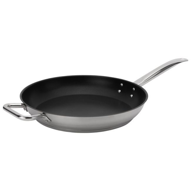 Browne Elements Stainless Steel Non-stick Excalibur Fry Pan With Helper Handle, 14 X 2.4 In