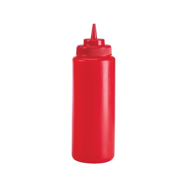 Polyethylene Red Wide Mouth Squeeze Dispenser