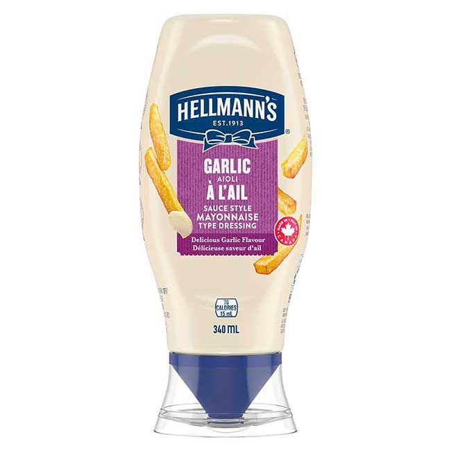 Hellmann's Garlic Aioli Mayonnaise Type Dressing, 340 Ml