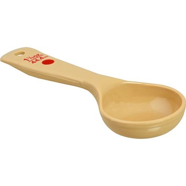 432206 Measure Miser Polycarbonate Beige Solid Short Handle Portion Spoon, 1.5 oz Capacity