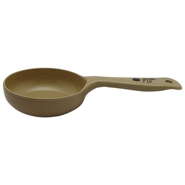 433006 Measure Miser Polycarbonate Beige Solid Short Handle Portion Spoon, 6 oz Capacity