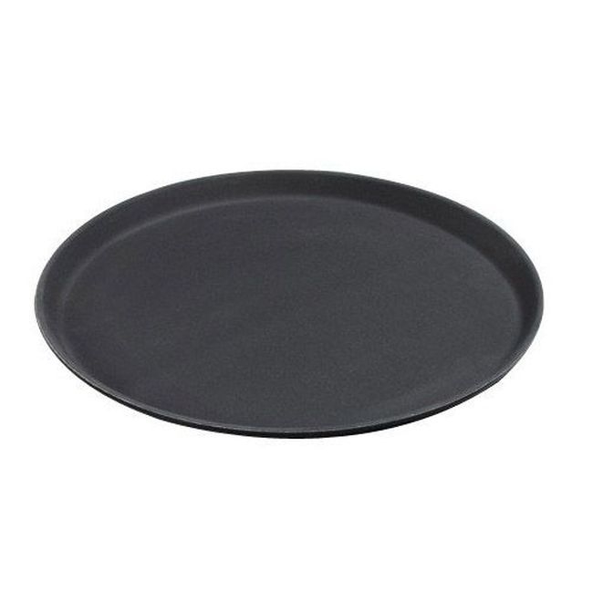 1100GL004 Griplite Polypropylene Round Black Serving Tray, 11 in