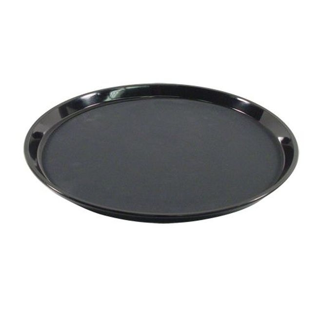 1400GL004 Griplite Polypropylene Round Black Serving Tray, 14 in