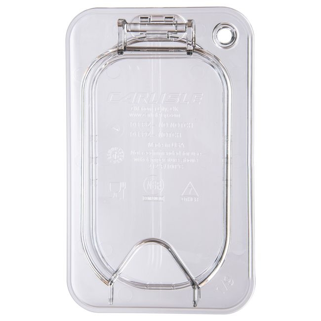 10339Z07 Storplus EZ Acces Clear Polycarbonate Ninth Size Hinged Notched Universal Food Pan Cover Only