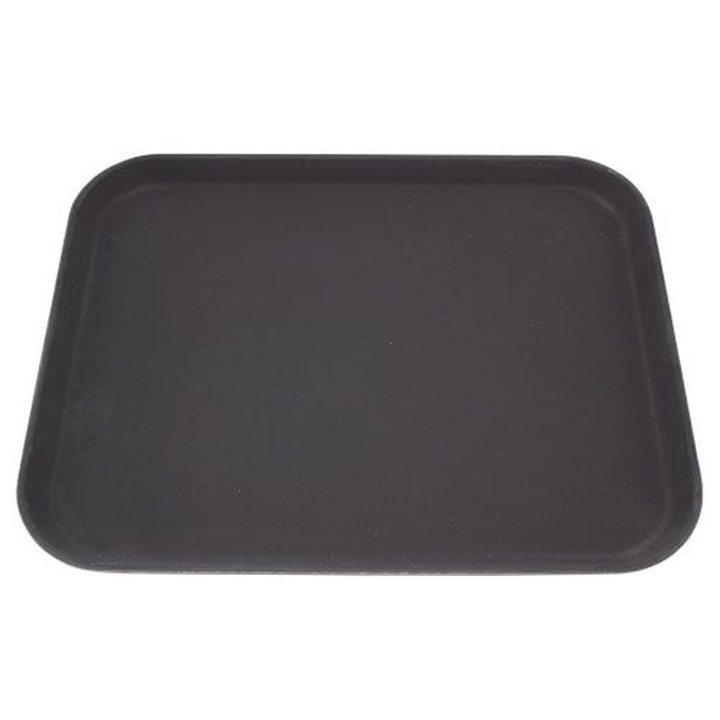 1814GR2004 Griplite Polypropylene 2 Rectangle Black Serving Tray, 14 X 18 in