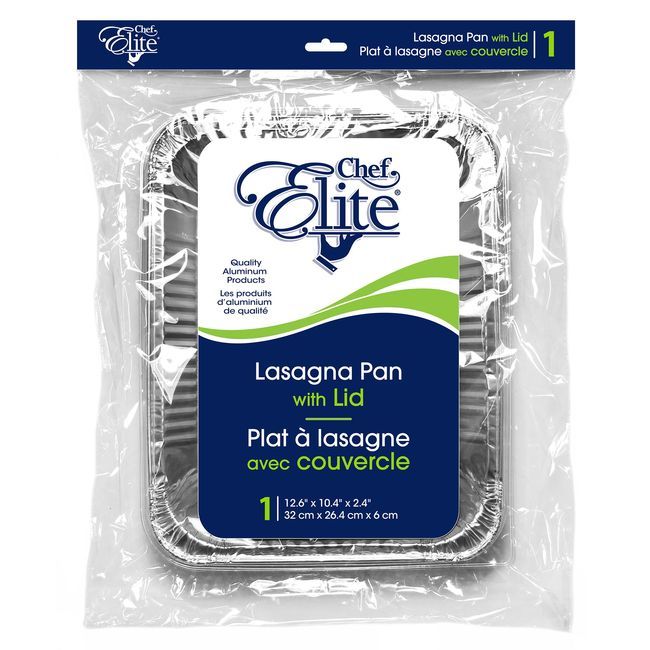 Chef Elite Lasagna Pan With Lid, 12.6 X 10.4 X 2.4 In -- 24 Per Case