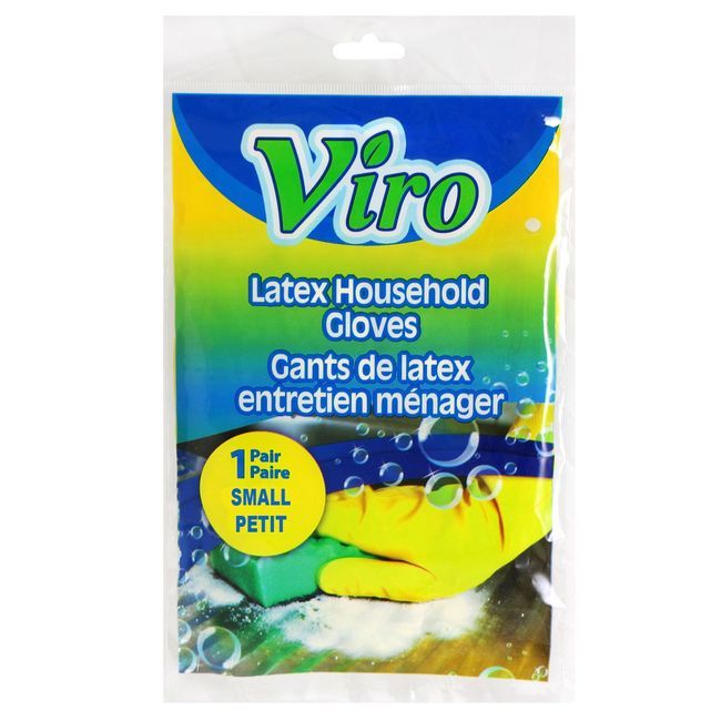 Viro Small Yellow Latex Household Gloves -- 36 Per Case