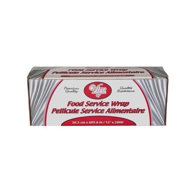 Viro 39 Gauge Pvc Food Service Wrap With Metal Cutter, 12 In X 2000 Ft