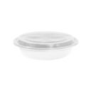 White Plastic Round Container with Lid