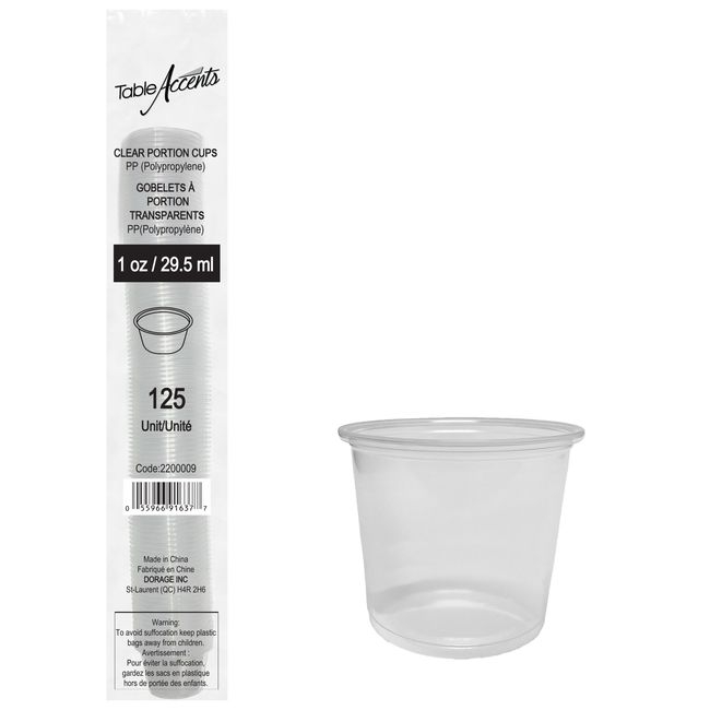 Clear Polypropylene Portion Cup
