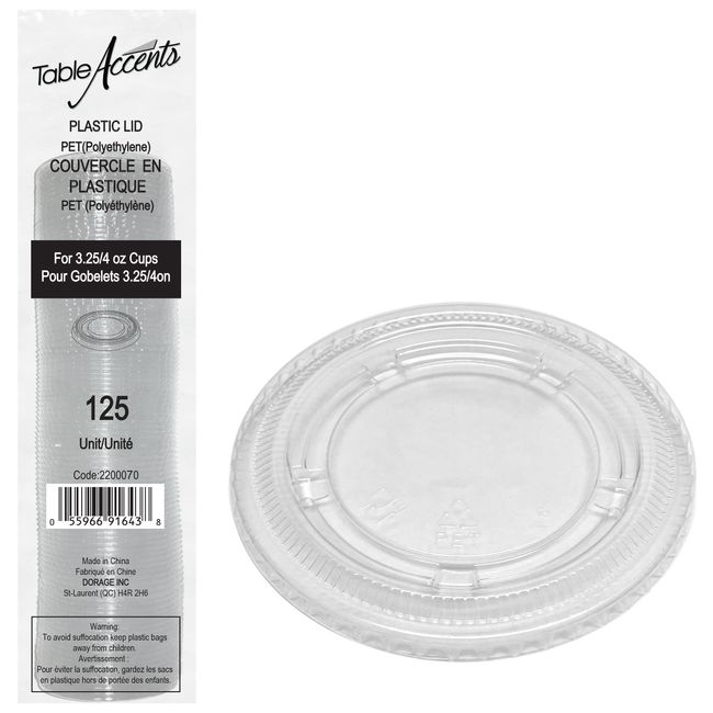 Clear Polyethylene Lid for 3.25 and 4 oz Container