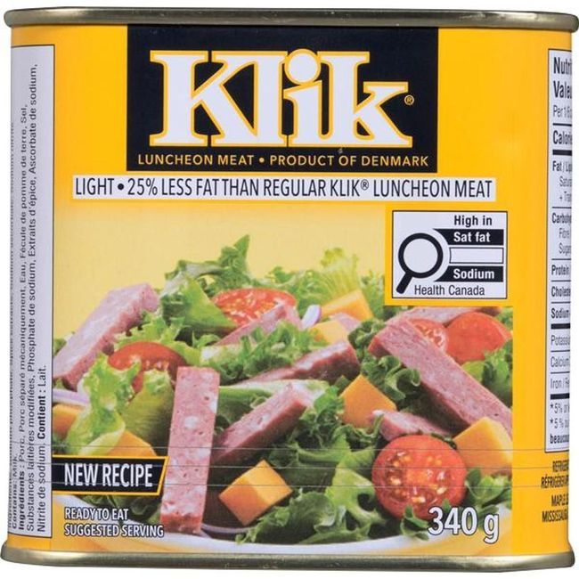 Klik 25 Percent Low Fat Luncheon Meat, 340 G -- 12 Per Case