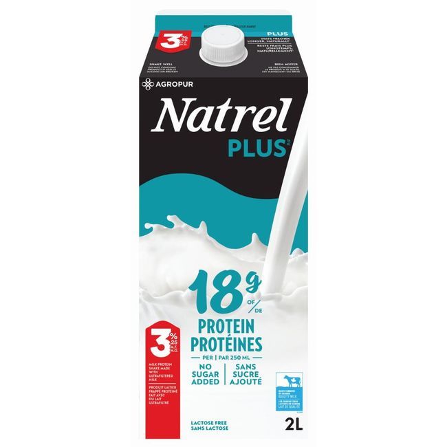 Natrel Plus 3.25 Percent Milk Fat Milk, 2 L -- 9 Per Case