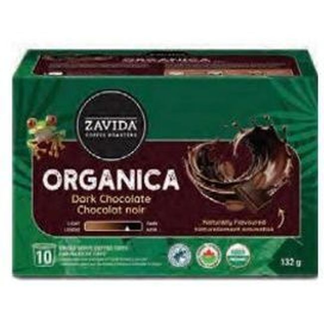 Zavida Organica Dark Chocolate Coffee Pods, 10 Count -- 6 Per Case