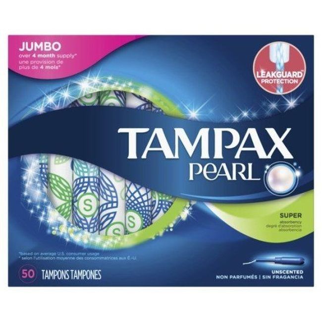 Tampax Super Jumbo Tampon, 50 Count -- 6 Per Case