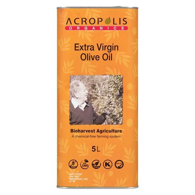 Acropolis Organics Bioharvest Extra Virgin Olive Oil, 5 L -- 4 Per Case