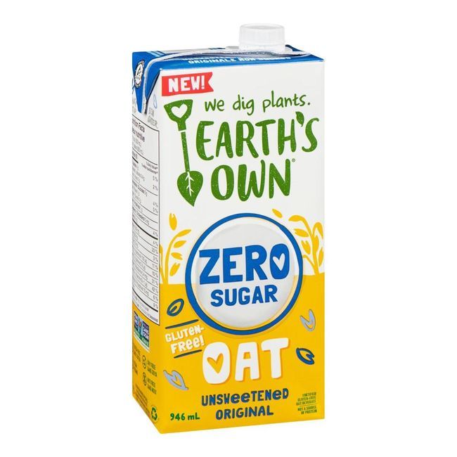 Earth's Own Zero Sugar Unsweetened Original Oat Beverage, 946 Ml -- 12 Per Case