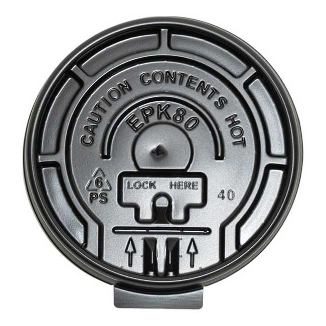Black PE Tear Tab Lid for 8oz Hot Cup