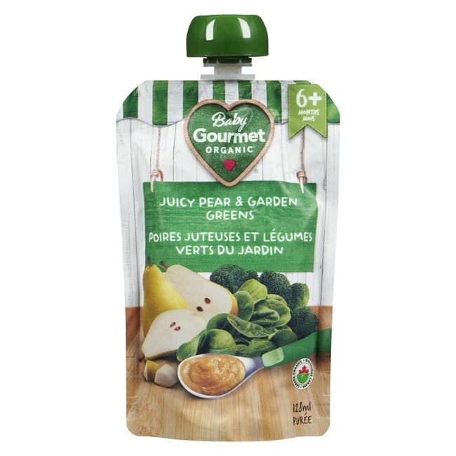 Organic Juicy Pear and Garden Greens Puree