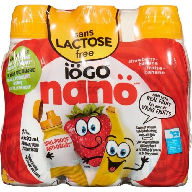 1 Percent Milk Fat Lactose-Free Strawberry Banana Drinkable Yogurt