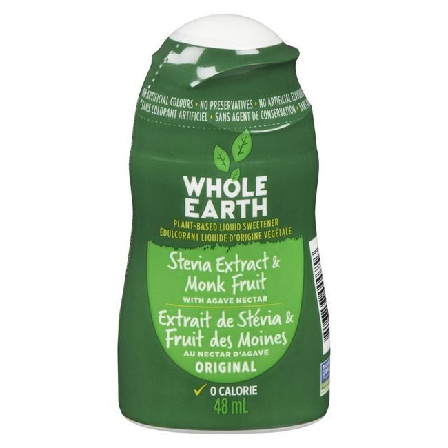 Whole Earth Stevia Monk Fruit Sweetening Liquid, 48 Ml -- 12 Per Case