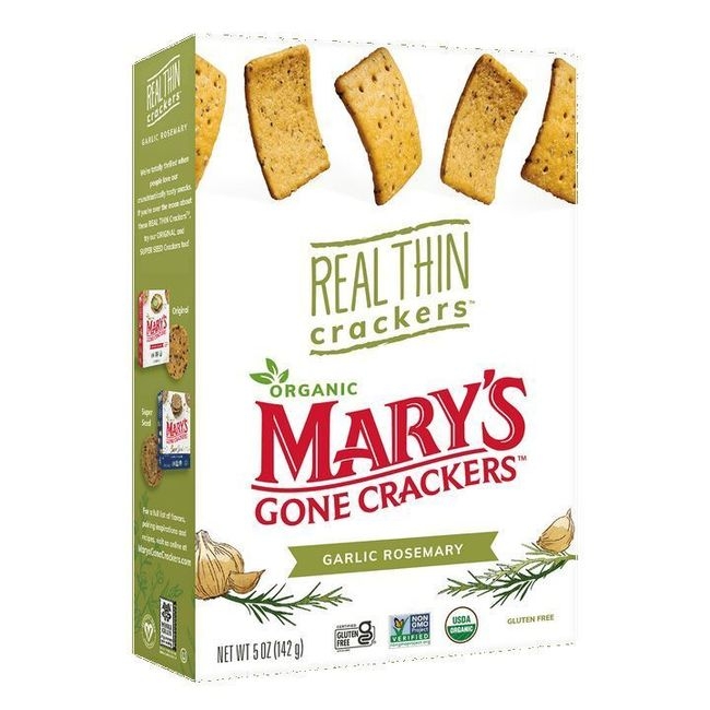 Organic Garlic Rosemary Real Thin Crackers