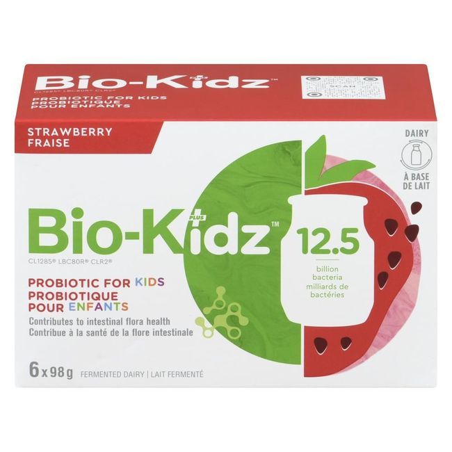 Bio-k Plus Kidz 98 G Strawberry 12.5b Probiotic Fermented Milk, 6 Count -- 4 Per Case