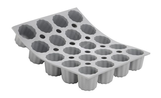 De Buyer Silicone 20 Mini Bordelais Flutecake Mold, 8.3 X 7 In
