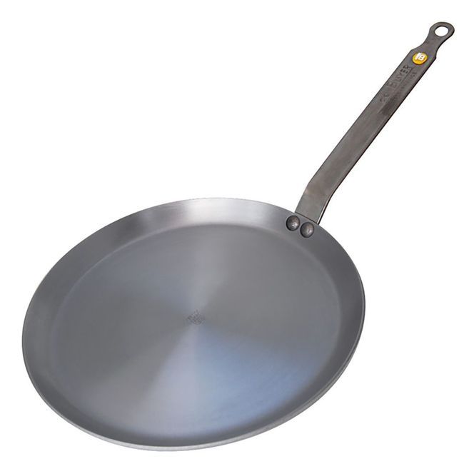 De Buyer Mineral B Element Steel Round Pancake Pan, 11.8 In