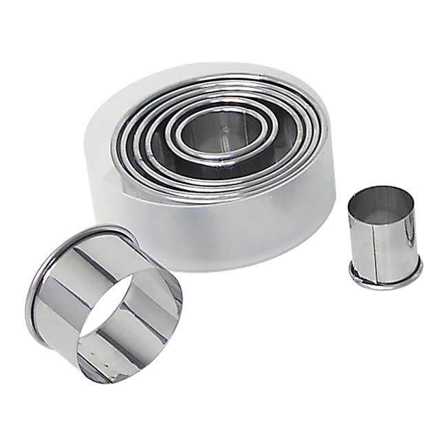 Stainless Steel Round 8 Piece Pastry Cutter Set