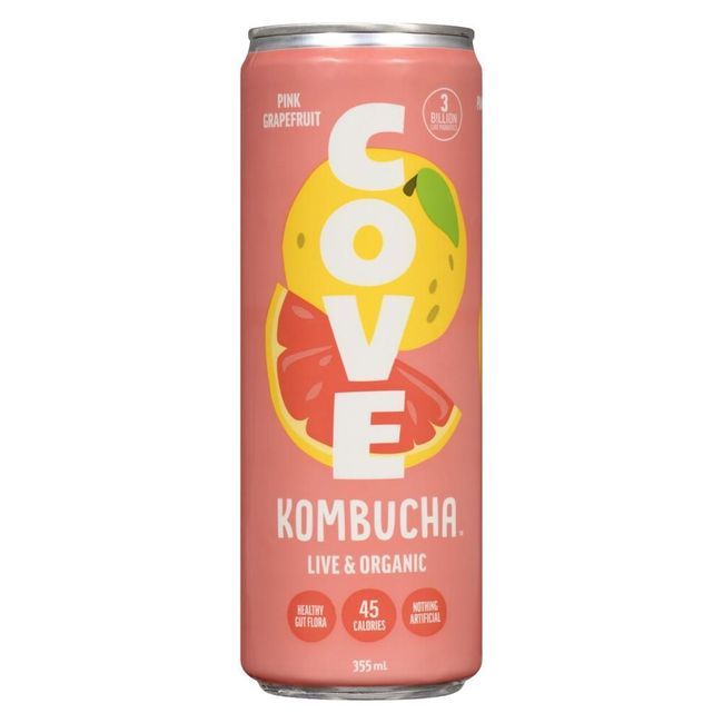 Cove Pink Grapefruit Kombucha, 355 Ml -- 12 Per Case