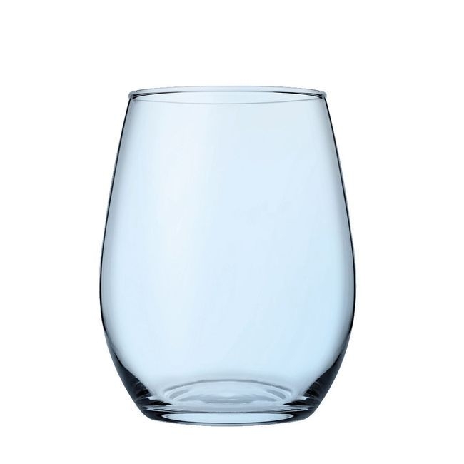 Amber Turquoise Stemless Red Wine Glass