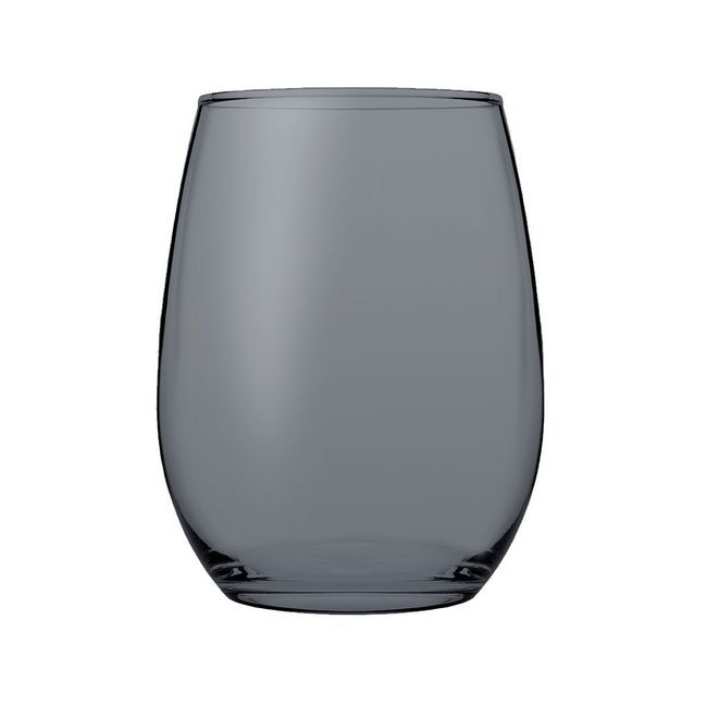 Amber Grey Stemless Red Wine Glass