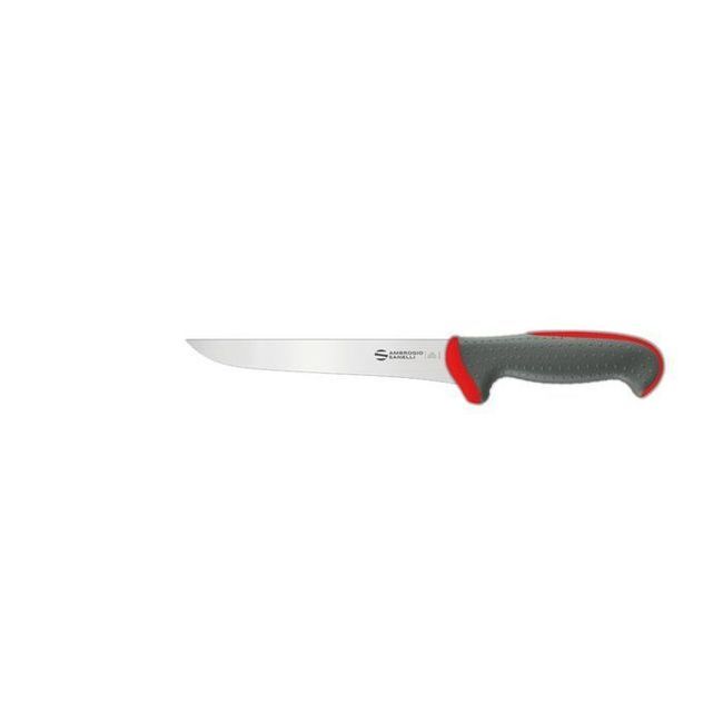 Ambrogio Sanelli Tecna Red Narrow Boning Knife With Semi Polished Blade Finishing, 6.25 In