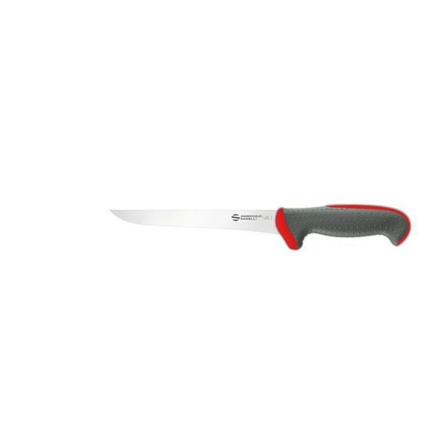 Ambrogio Sanelli Tecna Red Narrow Boning Knife With Semi Polished Blade Finishing, 7 In
