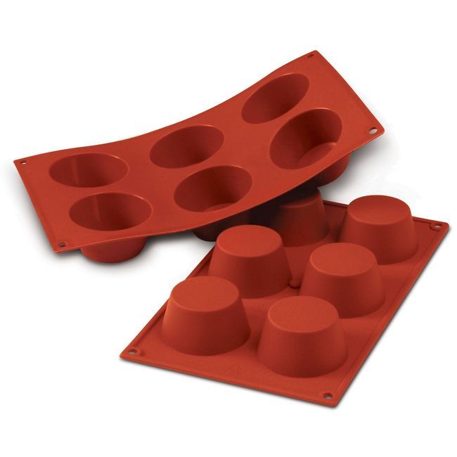 Silikomart Siliconflex Alimentary Silicone 6 Cavities Muffin Mold 2.7 X 1.38 In Height Cavity