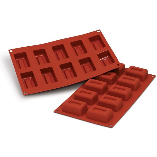 Silikomart Siliconflex Alimentary Silicone 25 Cavities Lingotto Mold, 1.61 In Length X 0.90 In Width X 0.82 In Height