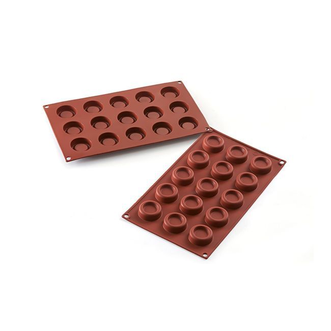 Silikomart Siliconflex Alimentary Silicone 15 Cavities Mini Round Dessert Mold, 1.57 In Diameter X 0.51 In Height Cavity