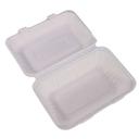 White Compostable Molded Fiber Hinged Container