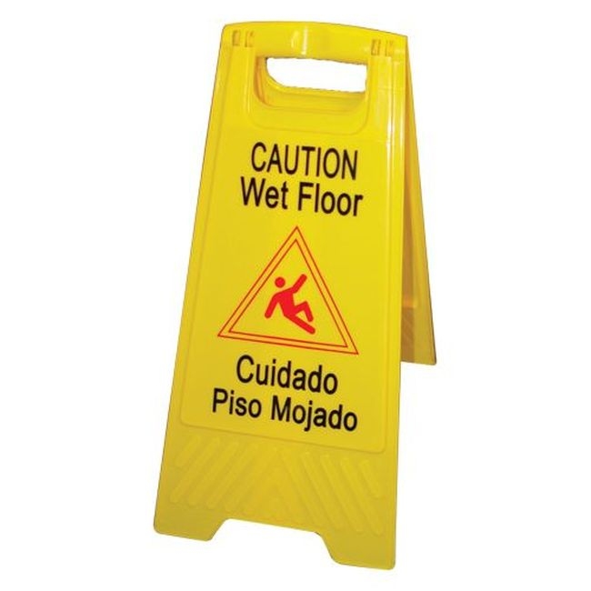 WCS-25 Bilingual Yellow Fold-Out Wet Floor Caution Sign