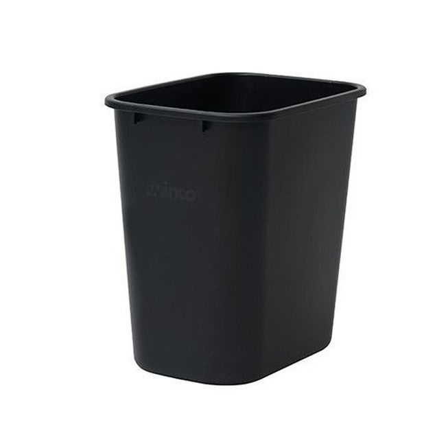 Winco Pwr-28k Plastic Black Trash Can, 28 Qt Capacity