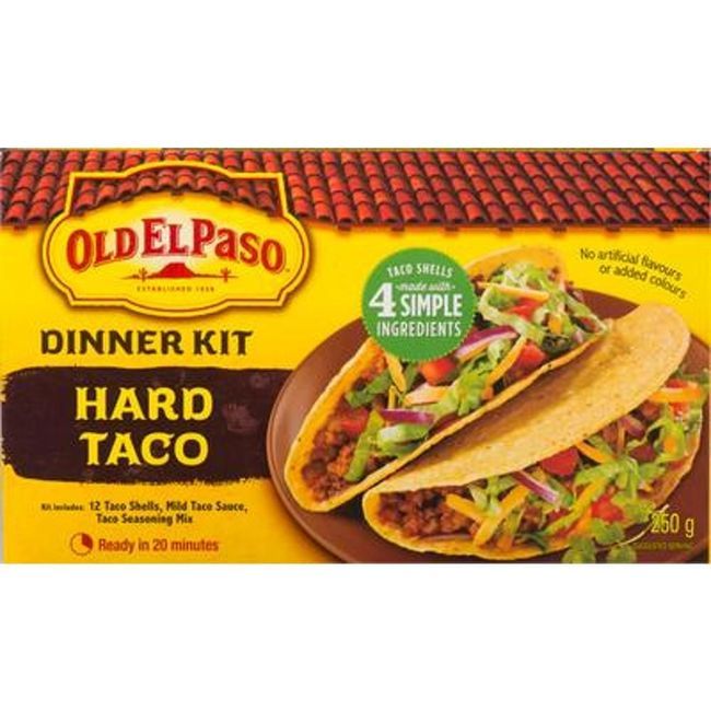 Old El Paso Hard Taco Dinner Kit, 250 G -- 12 Per Case