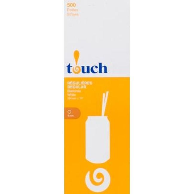 Touch 10 In White Polypropylene Straight Straw, 500 Count -- 9 Per Case